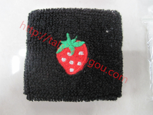 strawberry pattern love heart theme series pattern embroidered wristband kaisimi wristband towel material wristband customized embroidered knitted bracers sports wristband