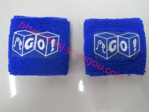 Enterprise Product Logo Embroidered Blue Cashmere Wristband Towel Material Wristband Embroidered Knitted Bracers Customized Enterprise Product Advertising Promotion Wristband 