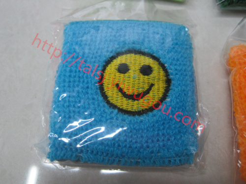 smiling face happy expression qq expression pattern embroidered wristband kaisimi wristband towel material embroidered wristband customized embroidered wristband happy