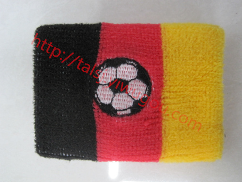 black red yellow tricolor football pattern embroidered wristband football series pattern embroidered kaisimi wristband polypropylene silk wristband towel wristband