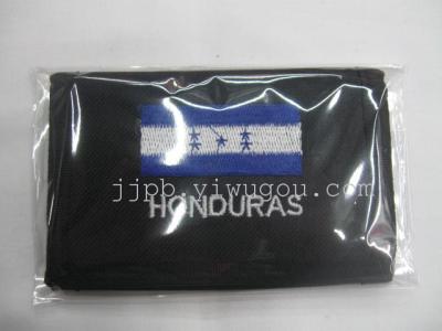 Honduras flag wallet 600D black waterproof material production.