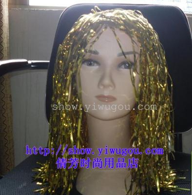Gold wig,Drizzle wigs,Jump dance hair,Cheerleader wig