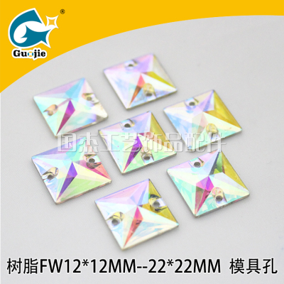 Resin square satellite surface drilling model hole shoes, collar, and chest flowers to order the colorful material