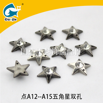 Diy point A drill pentagonal double hole flat ABS electroplated drill accessories hand seam drilling wholesale