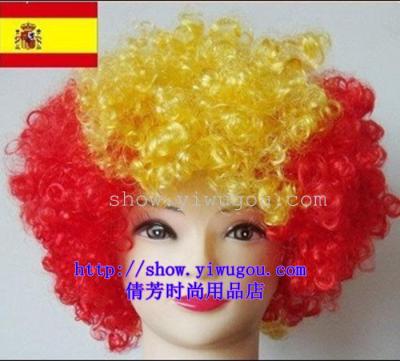 Fans wig  Spain wig  Cheerleader wig  Flag caps