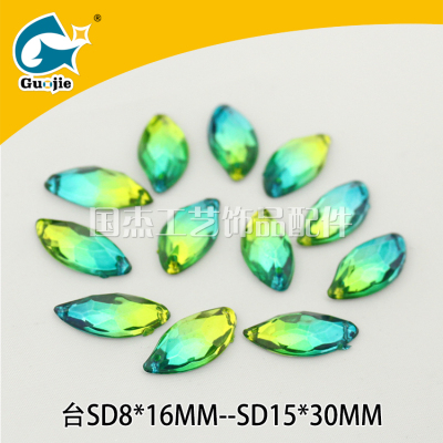 Tai qiao ma eye double - hole multi - color eye scarf decorative nail bead double point hand seam button.