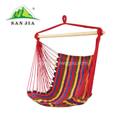 Certified SANJIA outdoor camping products cotton canvas hanging chair  leisure swing chairs