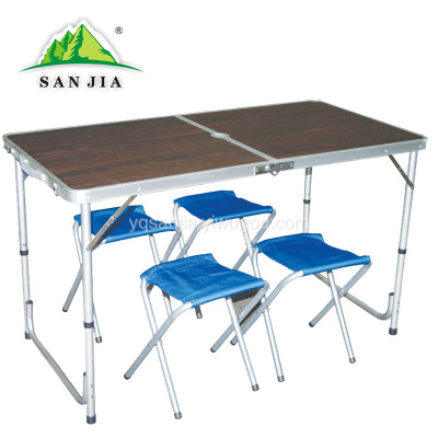 Certified SANJIA outdoor camping products aluminum alloy folding tables and chairs 