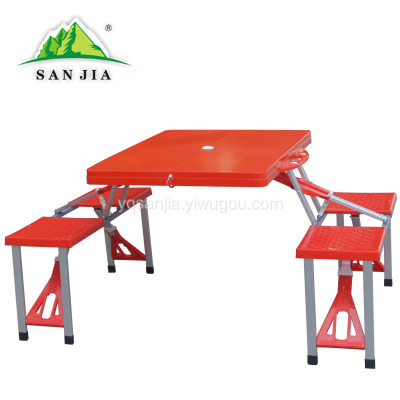 Certified SANJIA outdoor camping products folding aluminum alloy tables and chairs thicken  desktop