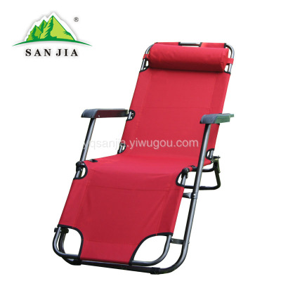 Certified SANJIA outdoor camping products iron pipe folding leisure lounge chair