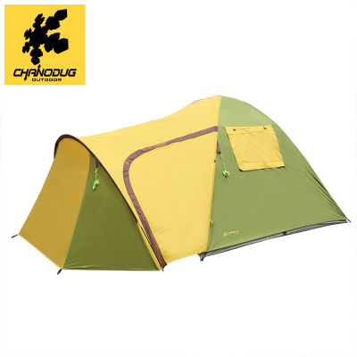 Xianuoduoji outdoor camping hiking tent double glass Man 3-4 man tent pole 8953