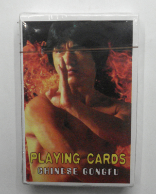 Poker Kung-Fu movie star playing cards