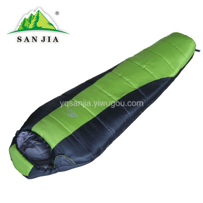 Certified SANJIA outddoor camping products mommy type spliced double sleeping bag
