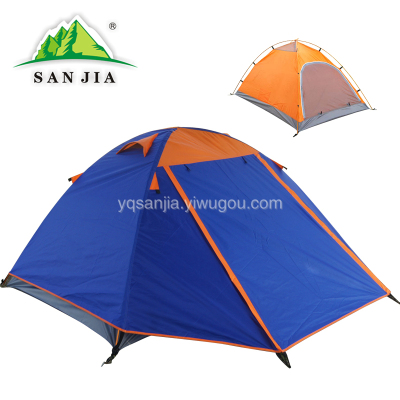 Certified SANJIA outdoor camping products high grade double layer aluminum 2 person tent