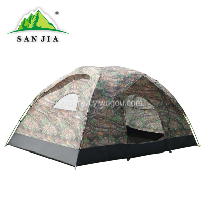 Certified SANJIA outdoor camping products 6-8 person double layer double door tent
