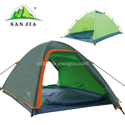 Certifed SANJIA outdoor camping products hight grade 2 person double layer  aluminum poles tent