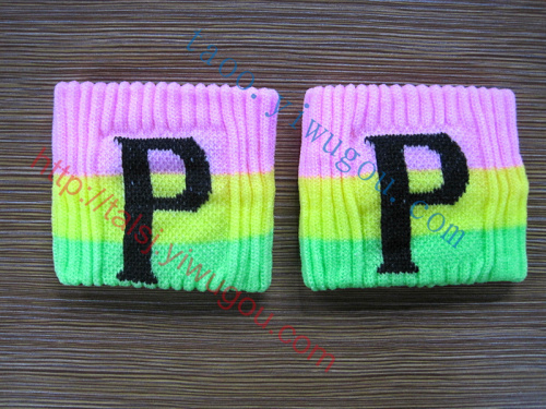 Personalized Reggae Style Decorative Wristband Athletic Wristguards Letter Pattern Knitted Wristband