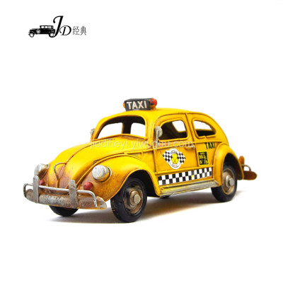 Metal crafts American street taxi model home bar soft decoration and decoration crafts.