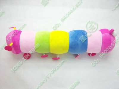 Factory Direct Sales Cartoon Colorful Smiley Face Caterpillar Pillow Plush Toy Millennium Worm Foreign Trade Mixed Batch