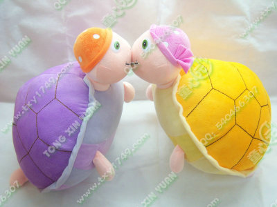 Factory Direct Sales Cartoon Couple Turtle Pillow Plush Toy Marine Animal Hot Sale Products Mixed Batch
