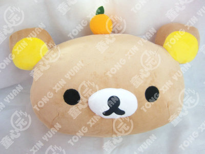 Factory Direct Sales Cartoon Orange Pine Bear Bear Head Plush Toy Doll Taobao Hot Sale