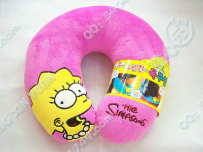 Factory Direct Sale Korean Lotte Orders Simpsons's U-Shape Pillow U-Shaped Pillow Three Colors Neck Pillow Plush Toys Car Supplies