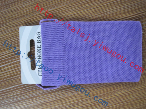 Single Layer Violet Knitted Mobile Phone Bag Customized Advertising Mobile Phone Bag