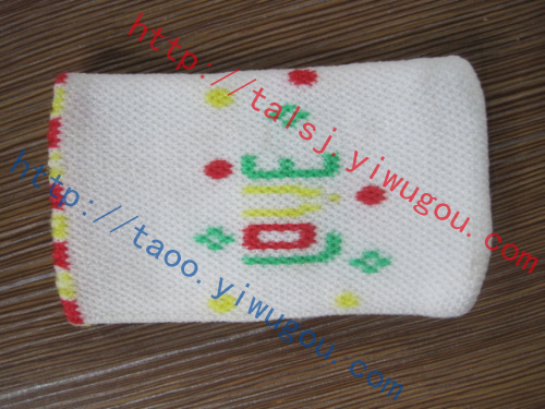 Colorful English Letter Words Love Knitted Double-Layer Bubble Mouth Mobile Phone Bag