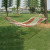 Certified Sanjia outdoor products A27-1 widen cotton ropes net hammock  single hammock with stick