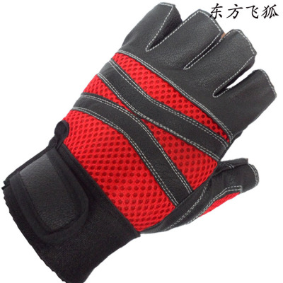 High quality PU leather gloves half refers to tactical gloves bike fitness gloves