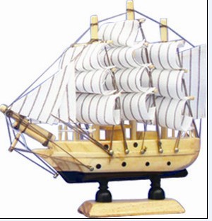 14cm simulation of wooden sailing ship models handmade wood crafts gifts