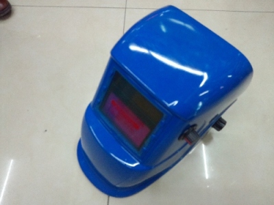 Blue auto welding helmet