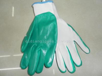 Labor protection gloves, nitrile gloves, gloves, 10 white green rubber gloves