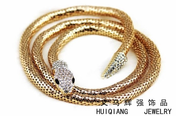 蛇形夸张毛衣链 手链项链腰链 多用型 奢华水钻 厂家直销