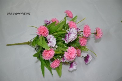 Spring dandelion simulation 4 green leaf flower crafts flowers artificial flower factory outlet