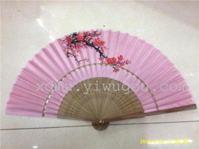 Two hand-painted silk fan girls fan Qing fan of silk fan