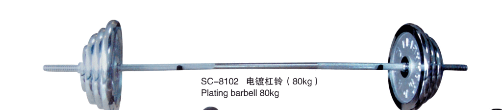 Electroplated barbell 80 kg