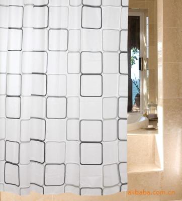 Hot HS-308 black box waterproof green home shower curtain 180*180cm, cheap mixed batch size