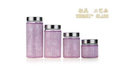 The storage tank is a sealed tank rattan rattan glass Canister Set 4