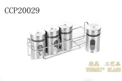 Wen Mei storage tank seasoning cans delicate environmental protection seasoning glass 4 loaded with shelves
