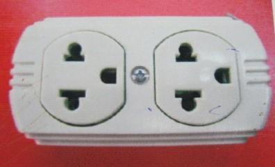 American style multi-function hole double socket, bright
