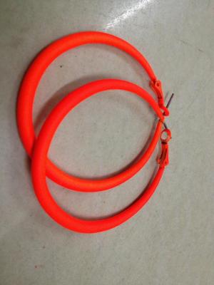 European and American Popular Fluorescent Empty Tube Earrings Fluorescent Orange Rubber Feel