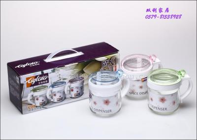 Three piece Spice jar gifts promotional aigelaiya magic Cookware glass cruet