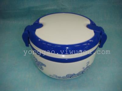 Yiwu Small Commodity City Daily Necessities Wholesale Supply #219-8036 Blue and White Porcelain round Lunch Box