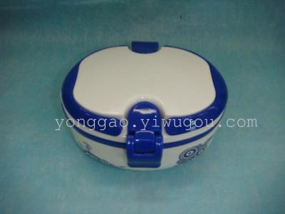 Yiwu Small Commodity City Daily Wholesale Supply #219-8045 Blue and White Porcelain Oval Lunch Box
