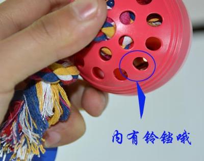 Dongda | pet supplies ball cotton rope pet toy talking toys dog toys with bells and Red