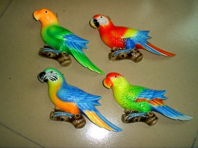 Three-Dimensional Parrot Refridgerator Magnets