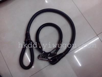 Leather pet traction rope leash pet products leather leash