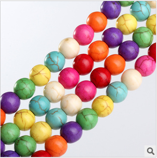 A046 natural colorful Turquoise Beaded DIY powder pearl jewelry accessories wholesale 4mm Round Beads