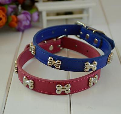 Dongda | bone pattern PU pet collars pet collars pet supplies dog collars 2.0 Ruff